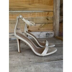 Dream Pairs Women's Metallic Rose Gold Glitter Open Toe Stiletto‎ High Heels 8.5